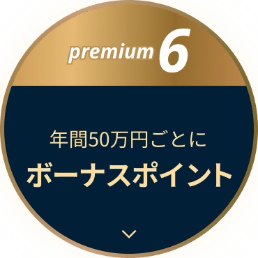 premium6 年間50万円ごとにボーナスポイント